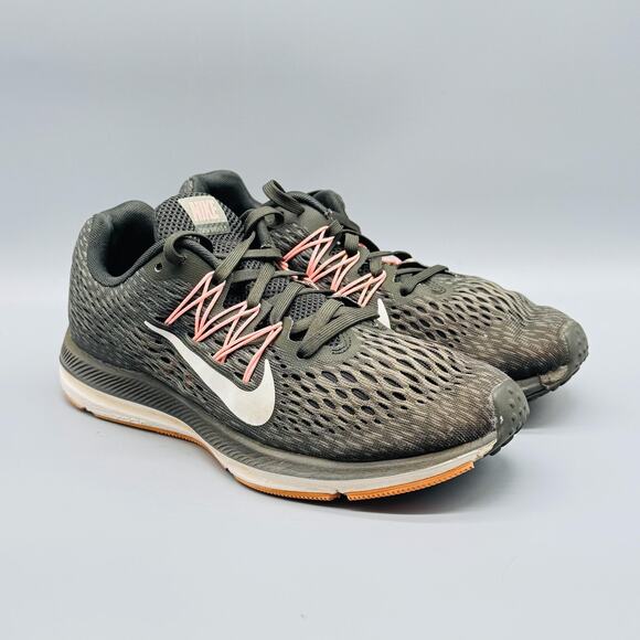 Nike Shoes Womens 7 Green Air Zoom Winflo 5 Running Mesh Athletic Sneaker - Picture 2 of 11